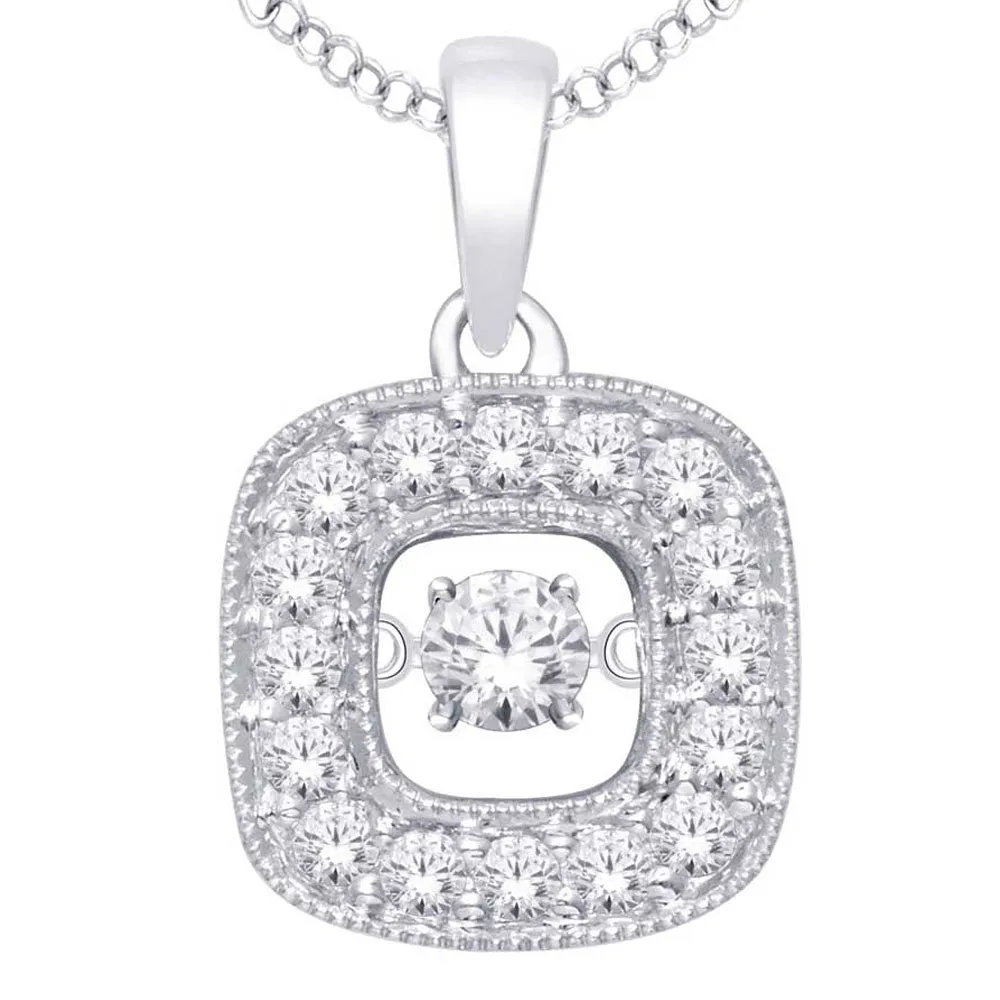 10K White Gold 1/4 Ct.Tw. Diamond Fashion Pendant