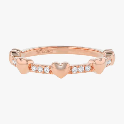 14K H-I/SI Gold Heart and Diamonds Ring