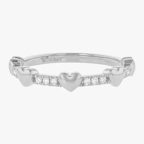 14K H-I/SI Gold Heart and Diamonds Ring