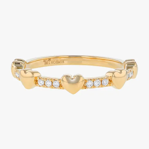 14K H-I/SI Gold Heart and Diamonds Ring