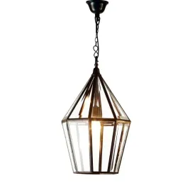 19th-Century Style Glass Lantern Black