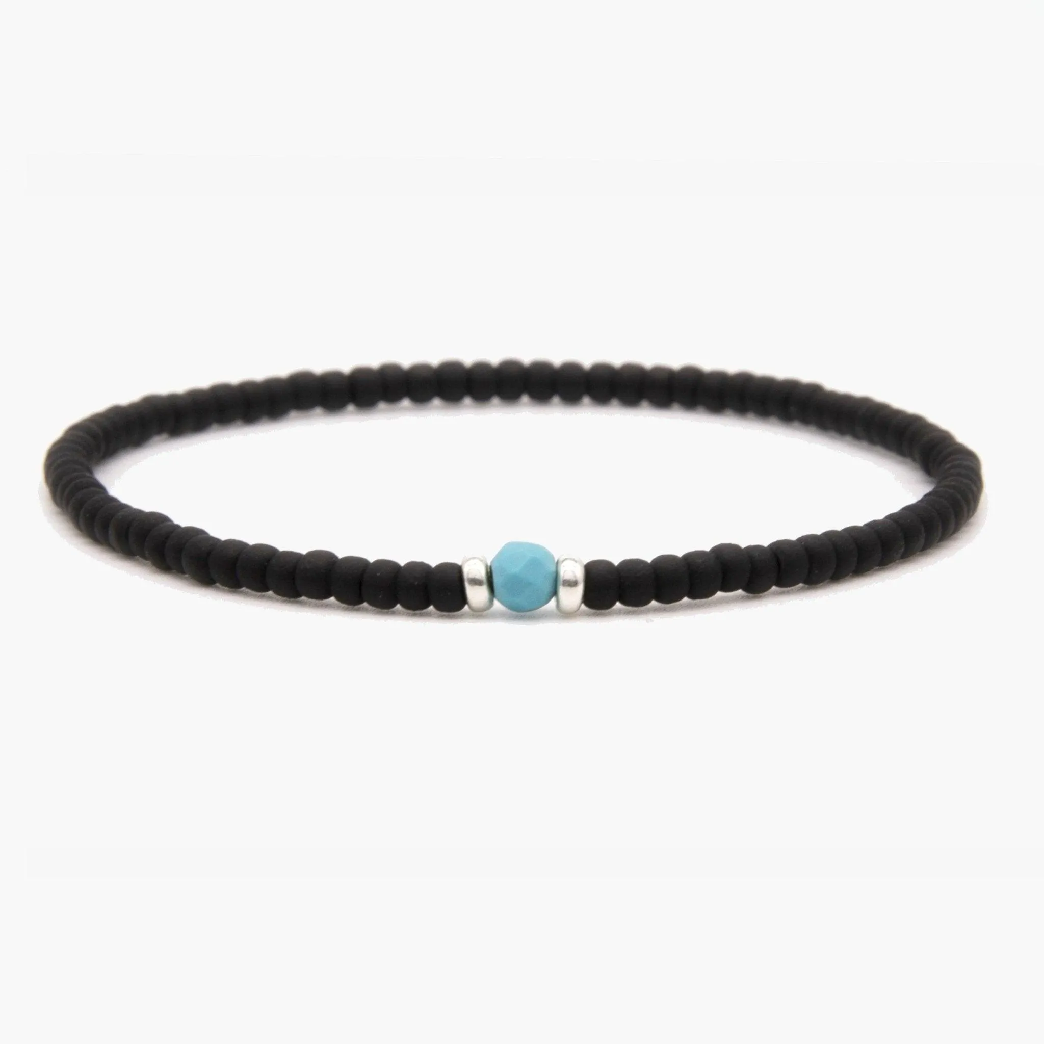 2mm Beads Dandy Bracelet (Matte Black/Blue)