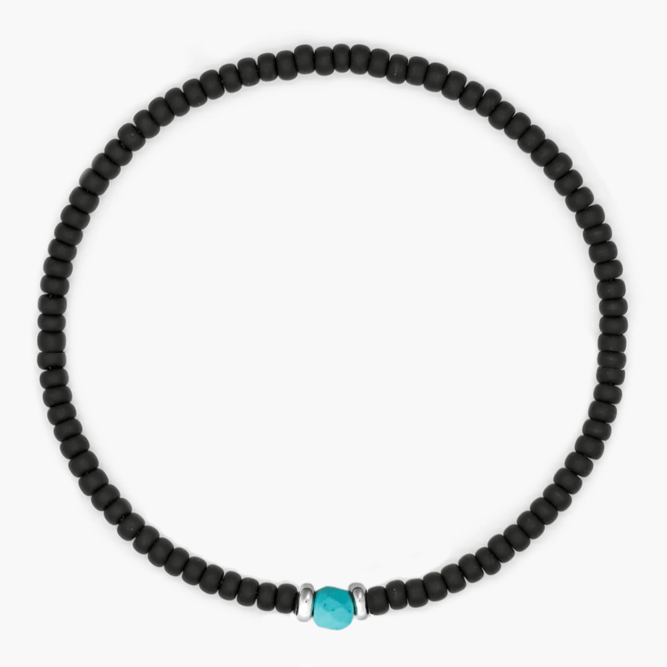 2mm Beads Dandy Bracelet (Matte Black/Blue)