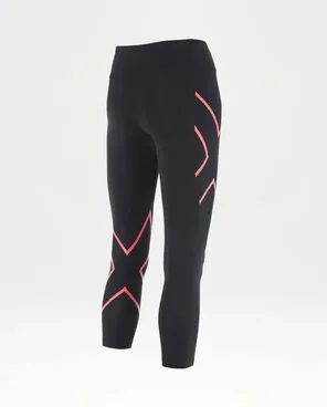 2XU Women's Mid-Rise 7/8 Compression Tights - WA3516b (BLK/FCL)