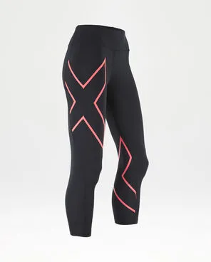 2XU Women's Mid-Rise 7/8 Compression Tights - WA3516b (BLK/FCL)