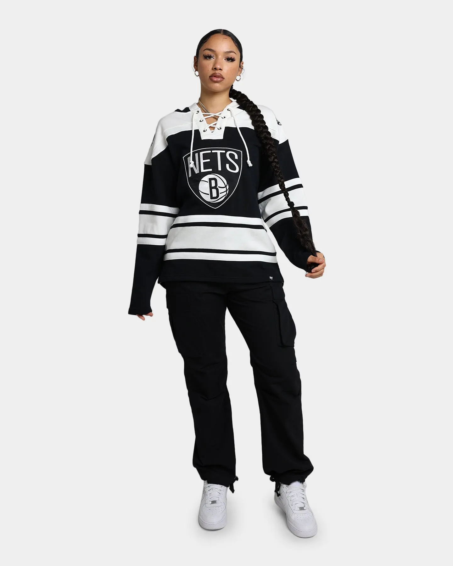 47 Brand Brooklyn Nets Superior Lacer Hoodie Jet Black