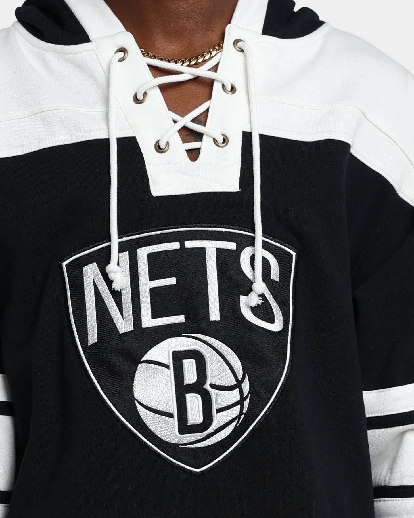 47 Brand Brooklyn Nets Superior Lacer Hoodie Jet Black