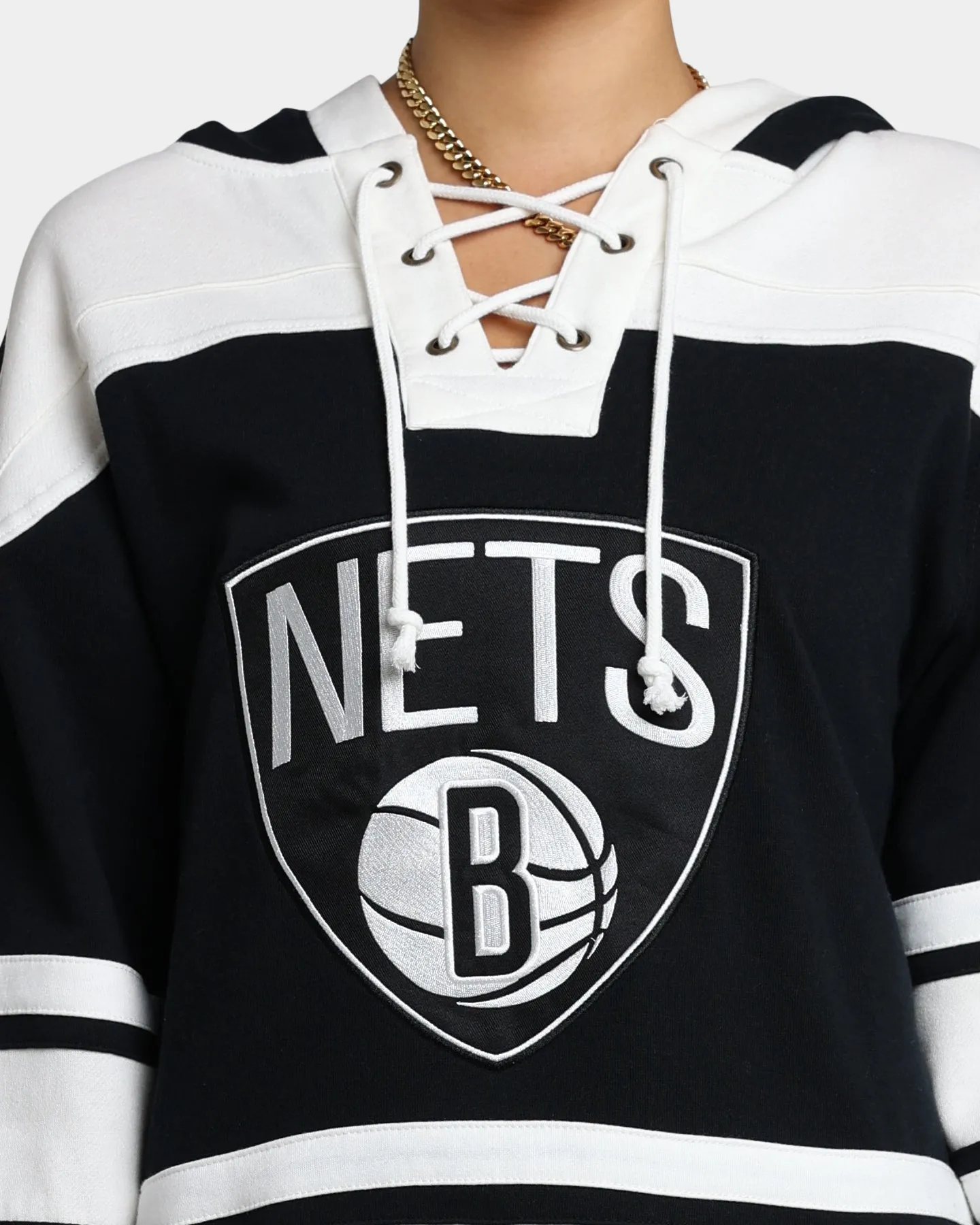 47 Brand Brooklyn Nets Superior Lacer Hoodie Jet Black