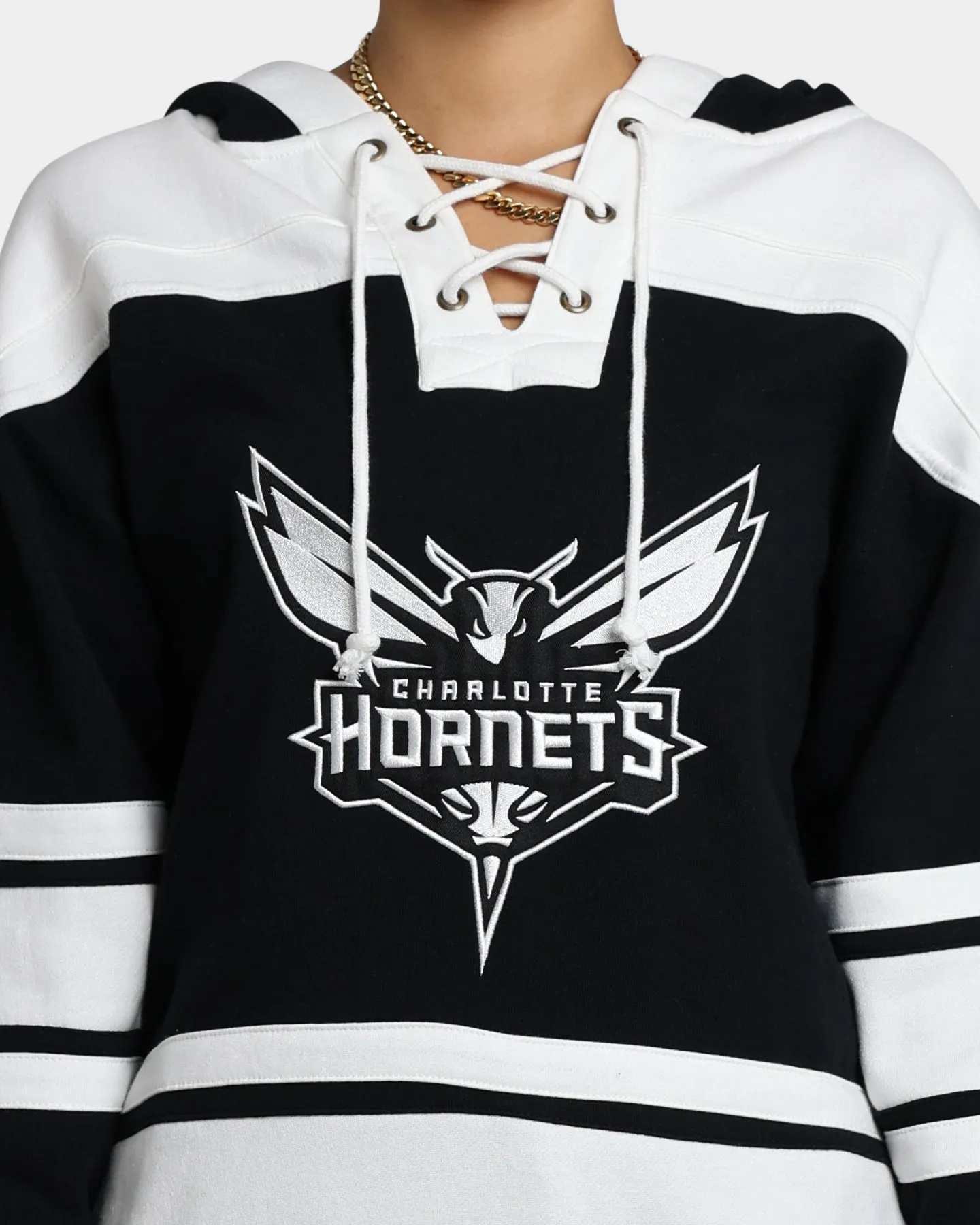 47 Brand Charlotte Hornets Superior Lacer Hoodie Jet Black