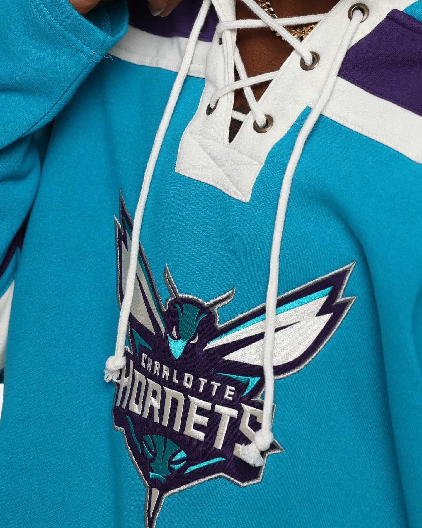 47 Brand Charlotte Hornets Superior Lacer Hoodie Neptune