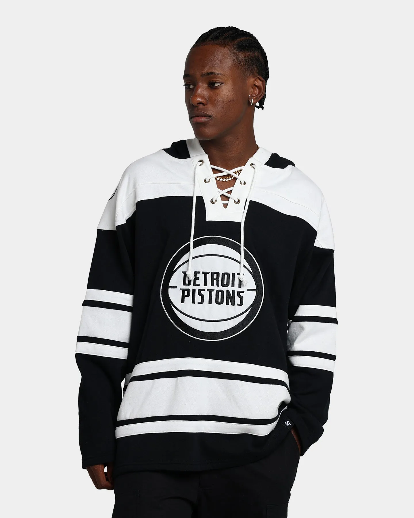 47 Brand Detroit Pistons Superior Lacer Hoodie Jet Black