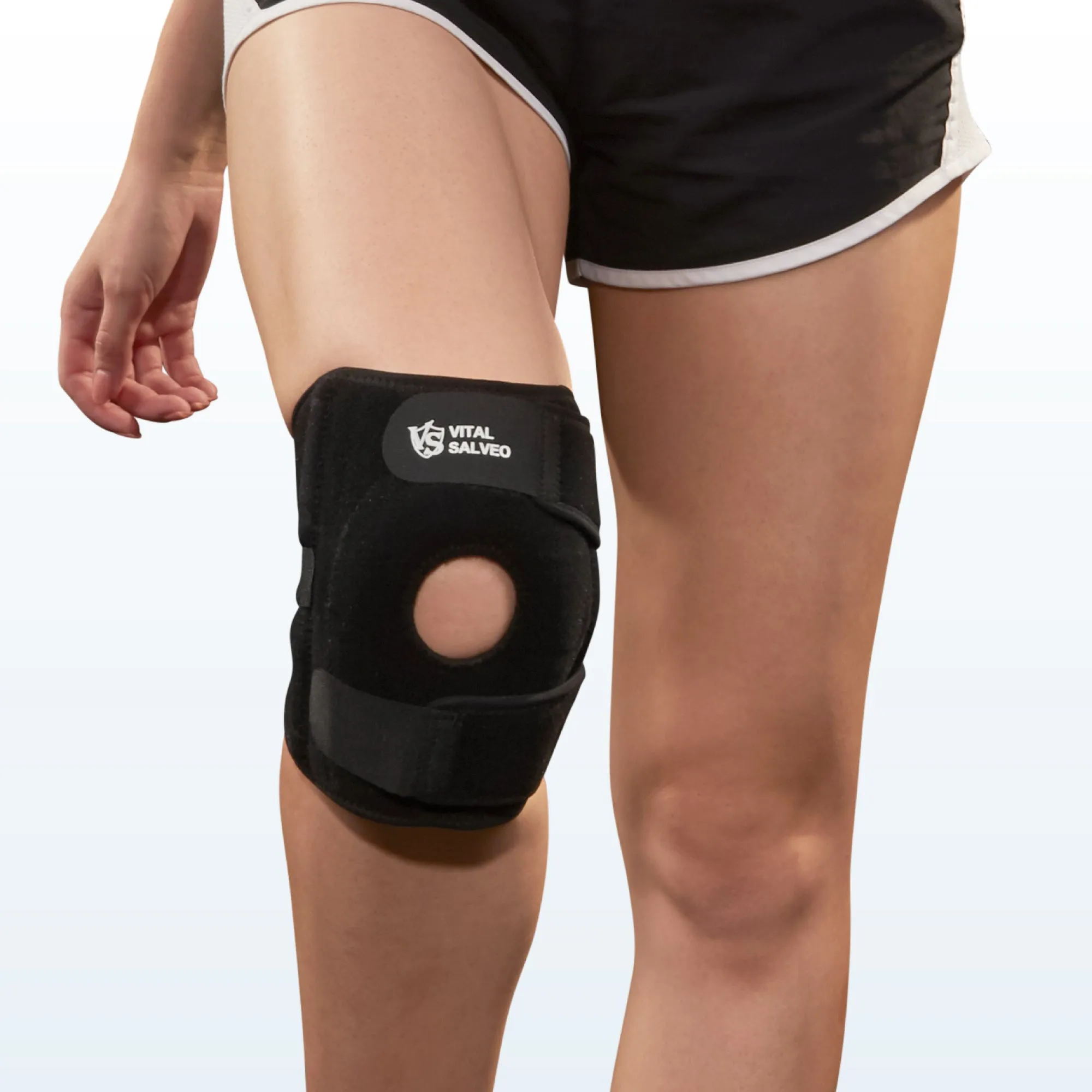 7.5" Adjustable Strengthen Open Patella Knee Support/S-Pro Pad