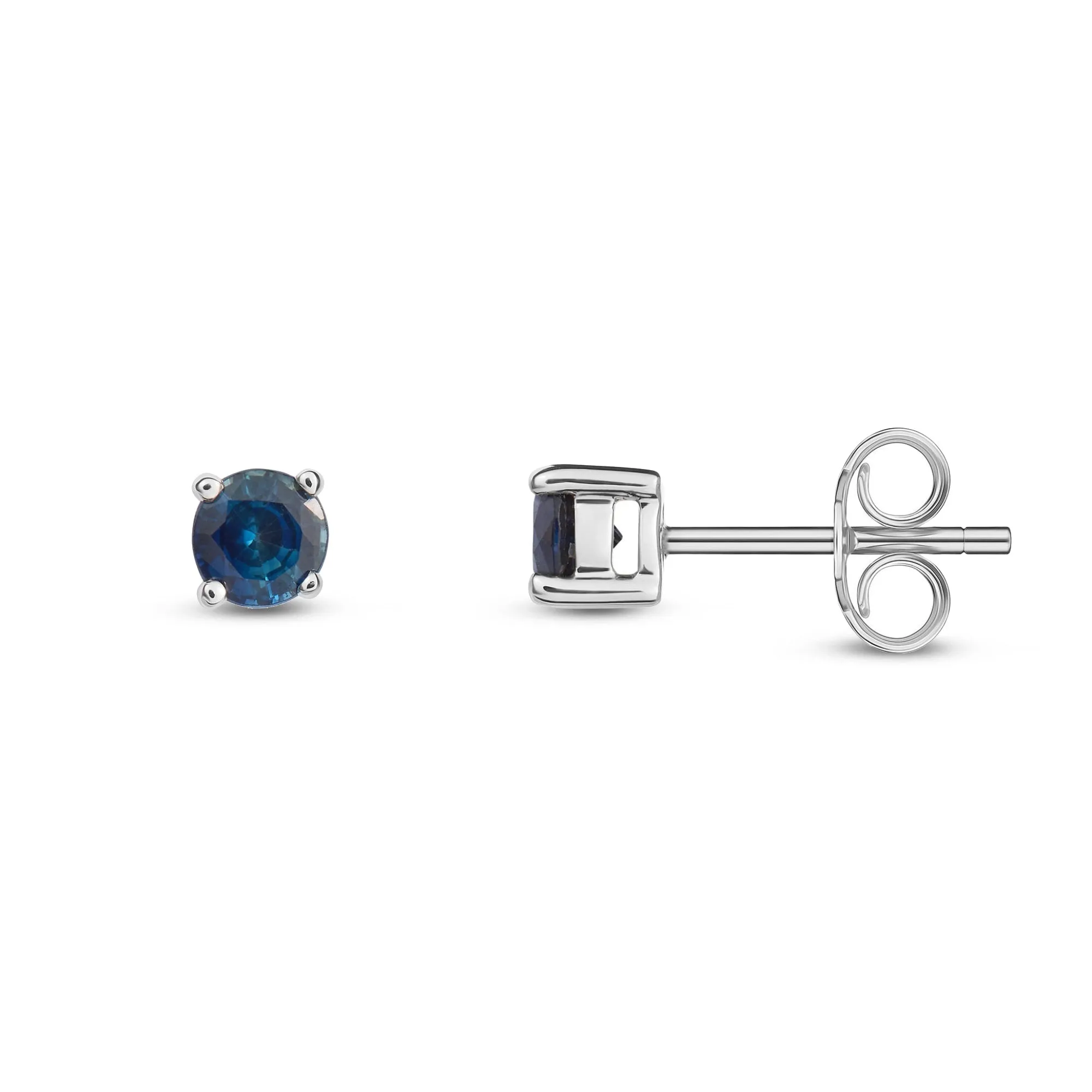 9ct White Gold Sapphire 4mm Stud Earrings