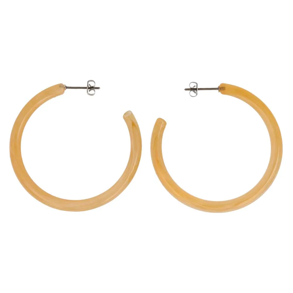 Acrylic Marble Statement Hoop Earrings