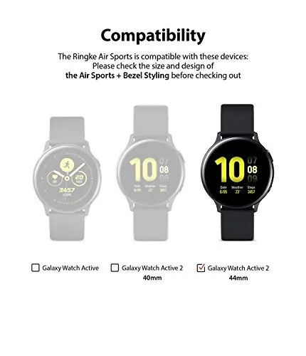 Air Sports   Bezel Styling Combo Case Designed for Galaxy Watch Active 2 44mm - Matte Clear / 30