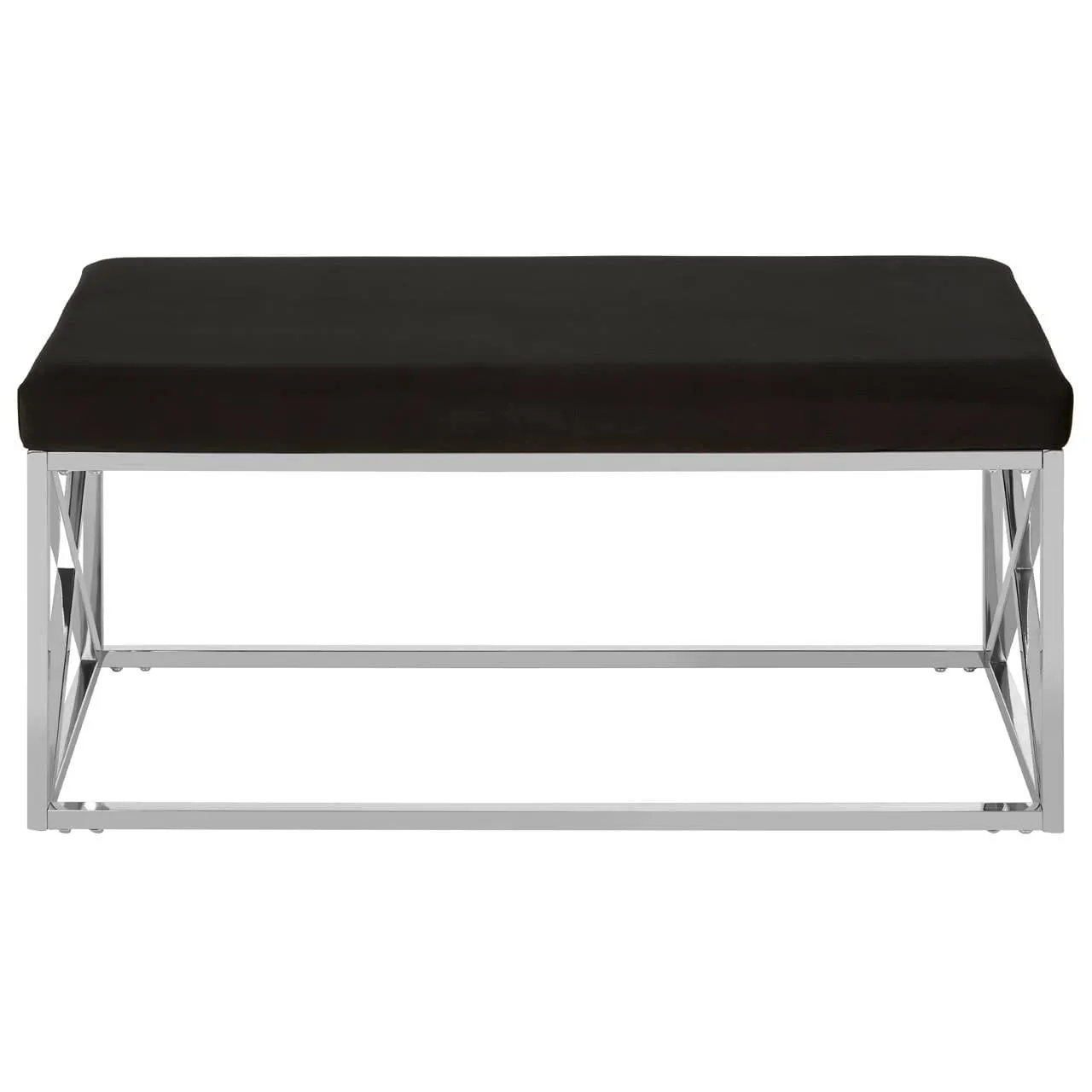 Allure Black Velvet / Silver Finish Bench