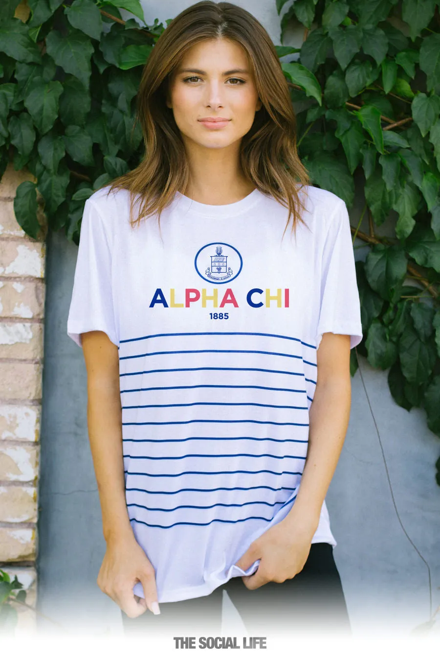 Alpha Chi Omega Sailor Striped Tee