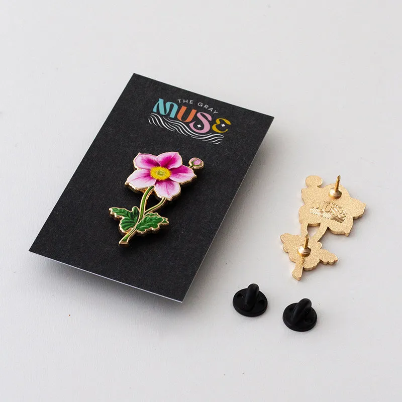 Anemone v2 Floral Enamel Pin