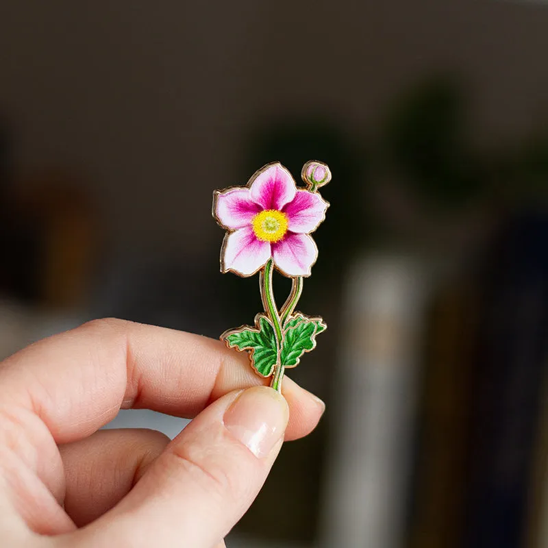 Anemone v2 Floral Enamel Pin