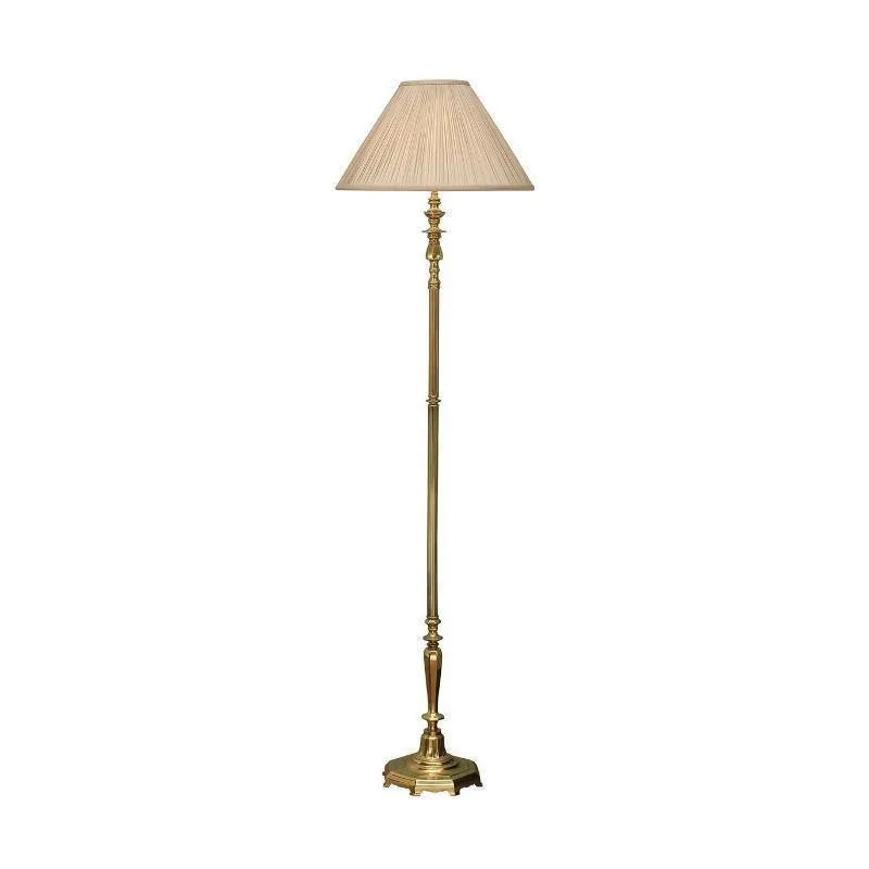 Asquith Solid Brass Floor Lamp With Beige Shade