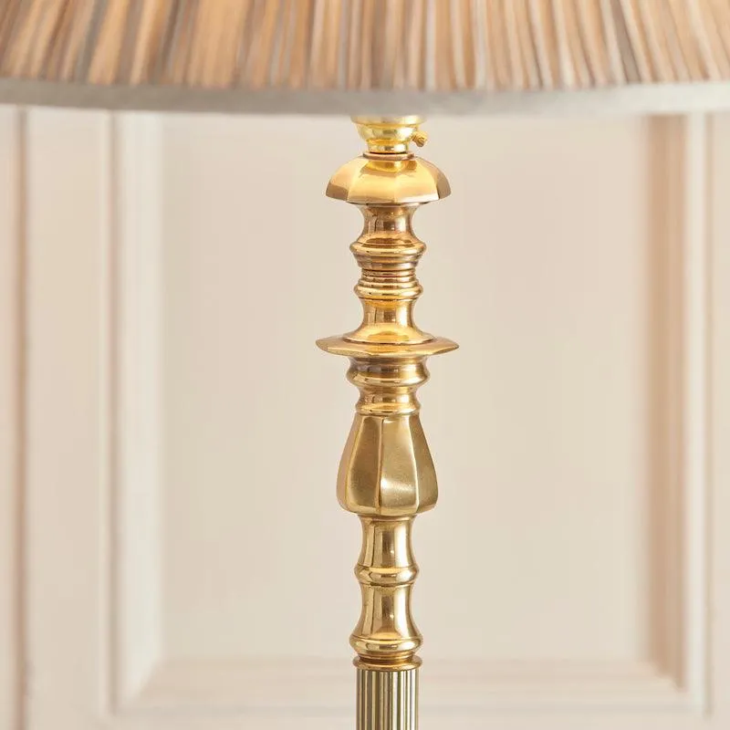 Asquith Solid Brass Floor Lamp With Beige Shade