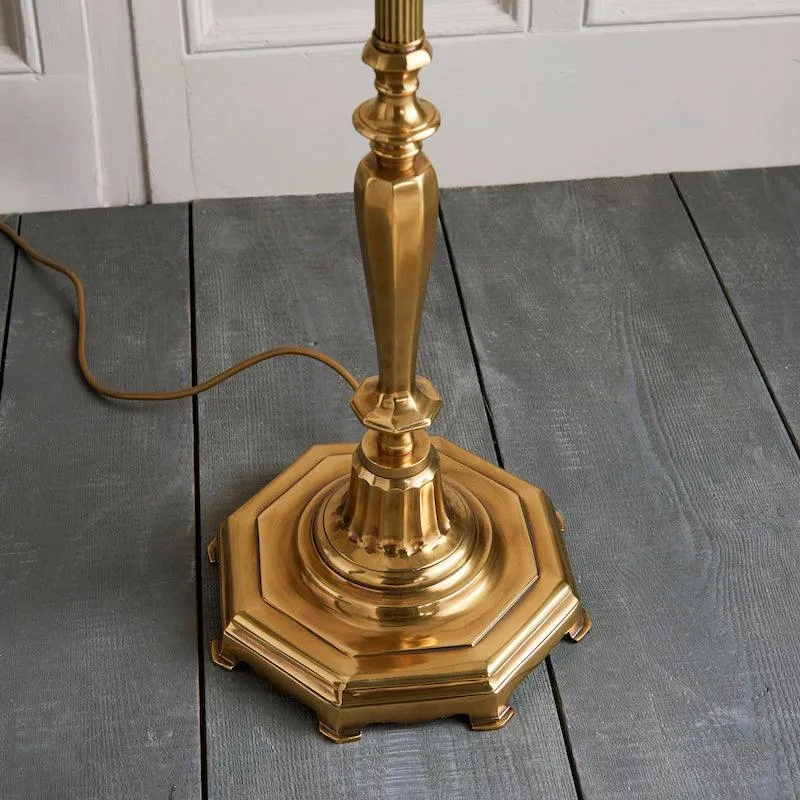 Asquith Solid Brass Floor Lamp With Beige Shade