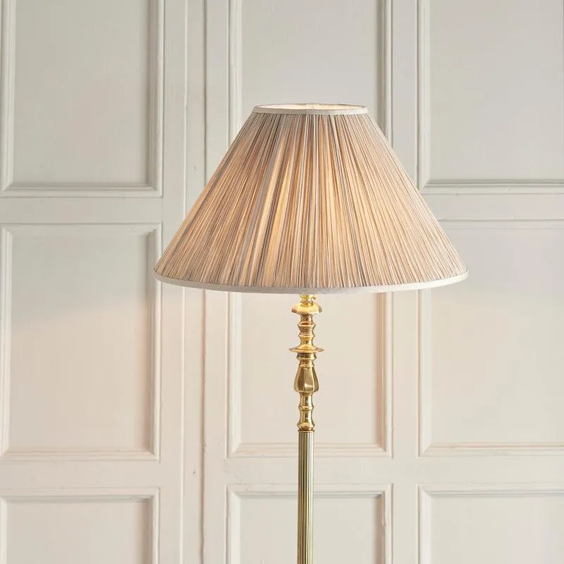 Asquith Solid Brass Floor Lamp With Beige Shade