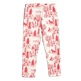 Baby Leggings - Winter Scenic Red