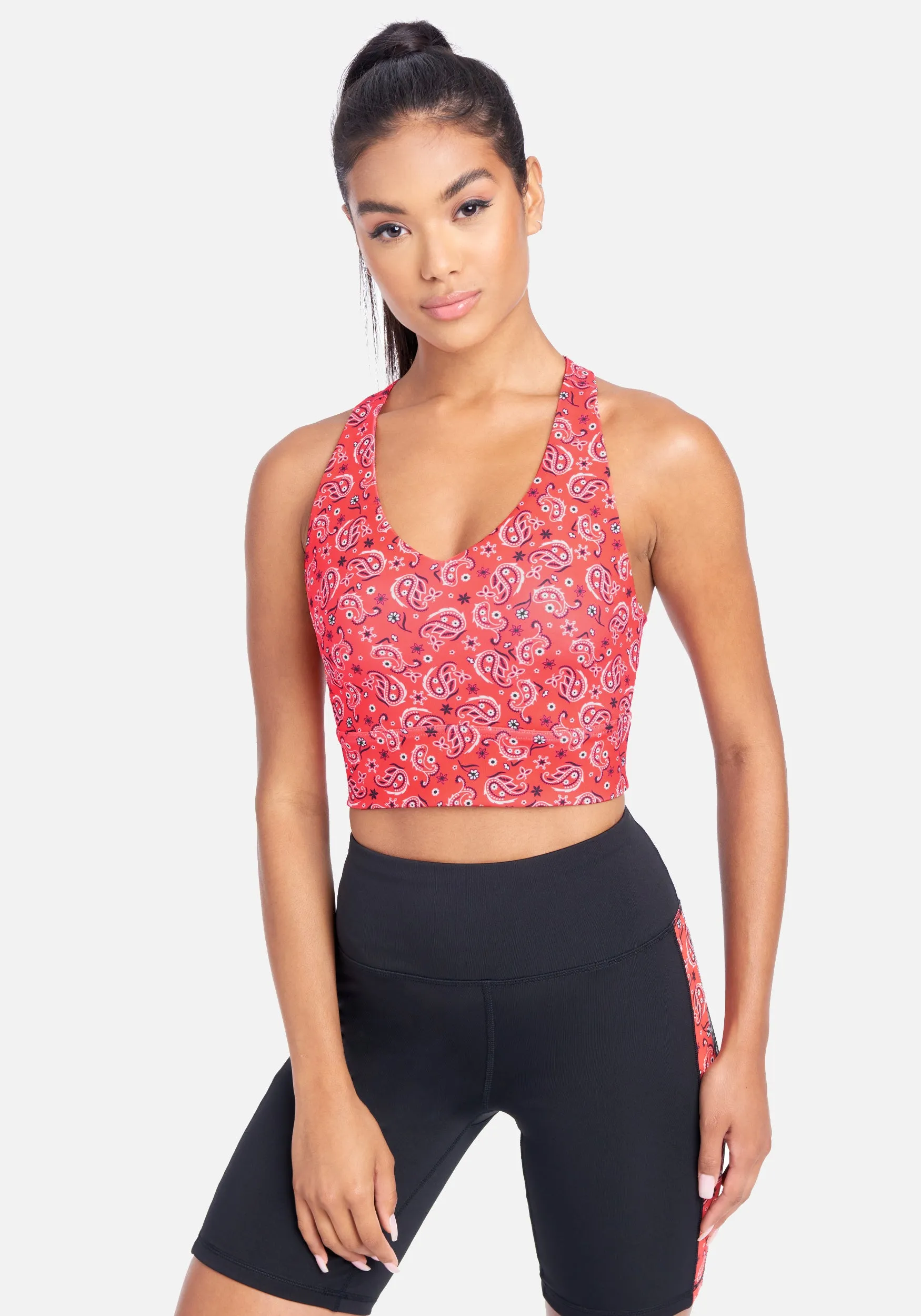 Bebe Bandana Print Sport Bra