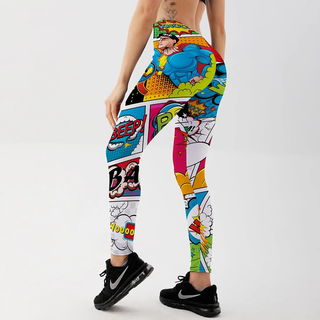 BerriesJam - 3D Printed Push Up Cartoon Comic Game Styles Leggings