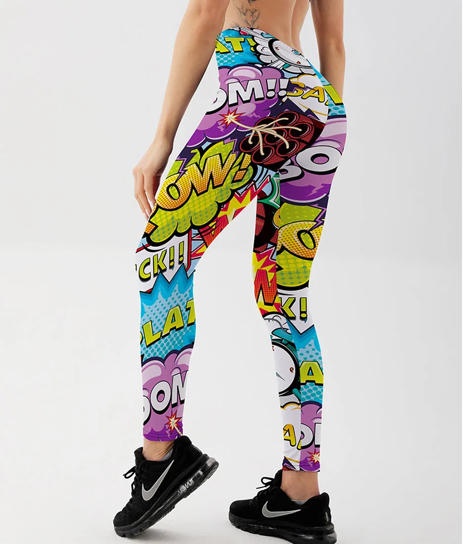 BerriesJam - 3D Printed Push Up Cartoon Comic Game Styles Leggings