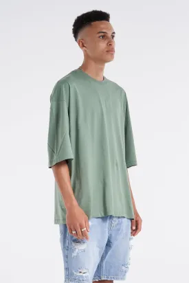 Blank Oversized Premium Tee Hedge Green