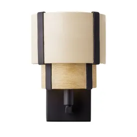 Blonde Moment 389W01MBHN 1-Light Wall Sconce - Matte Black/Honey/Medium Oak