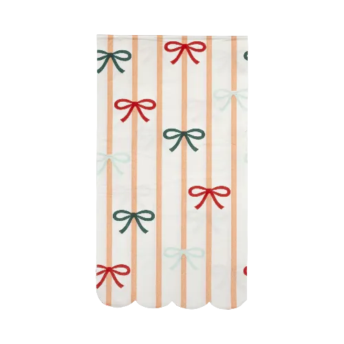 Bows and Stripes Scalloped Dinner Napkin