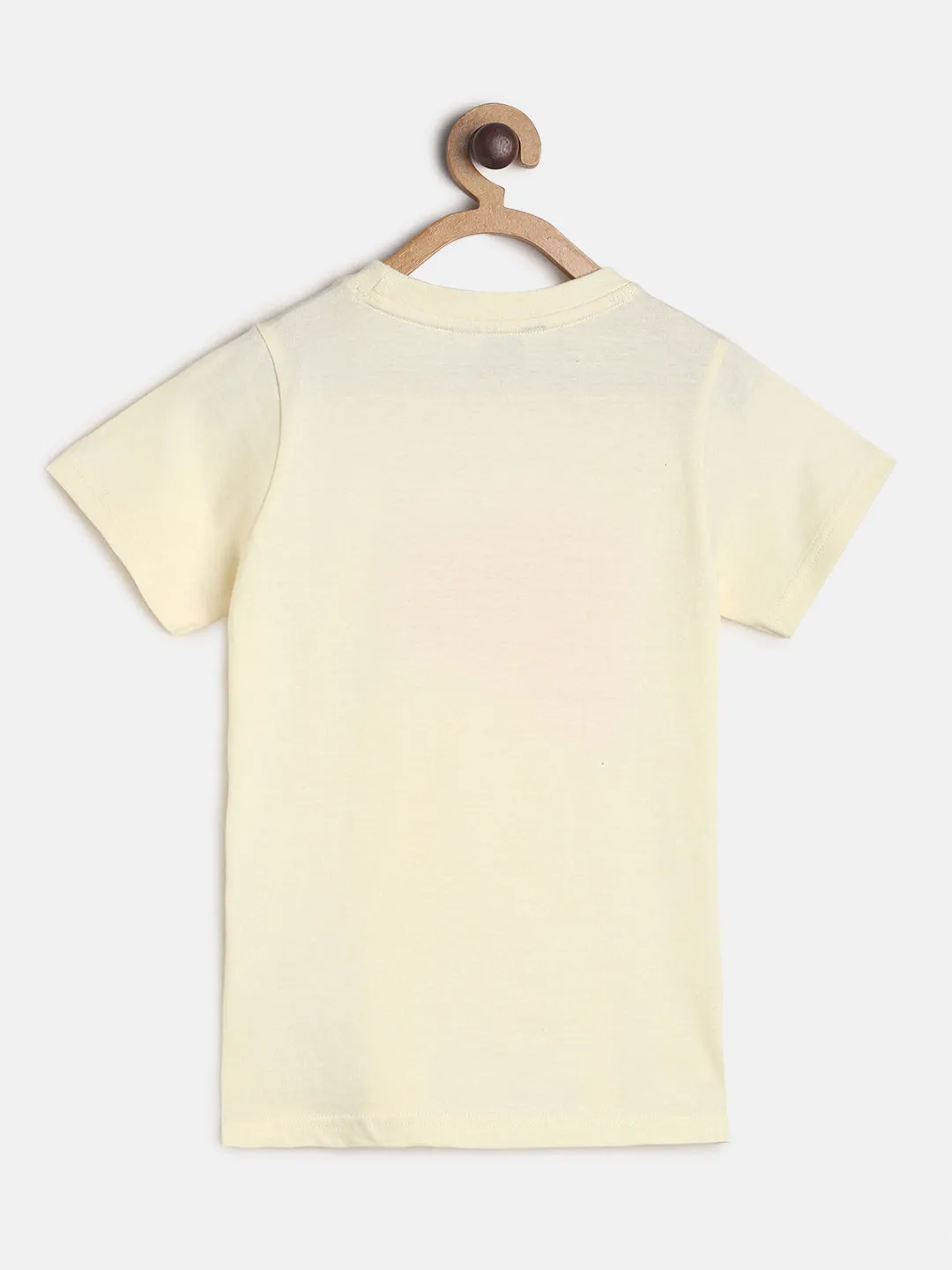 Boys Off White Cotton T-shirt