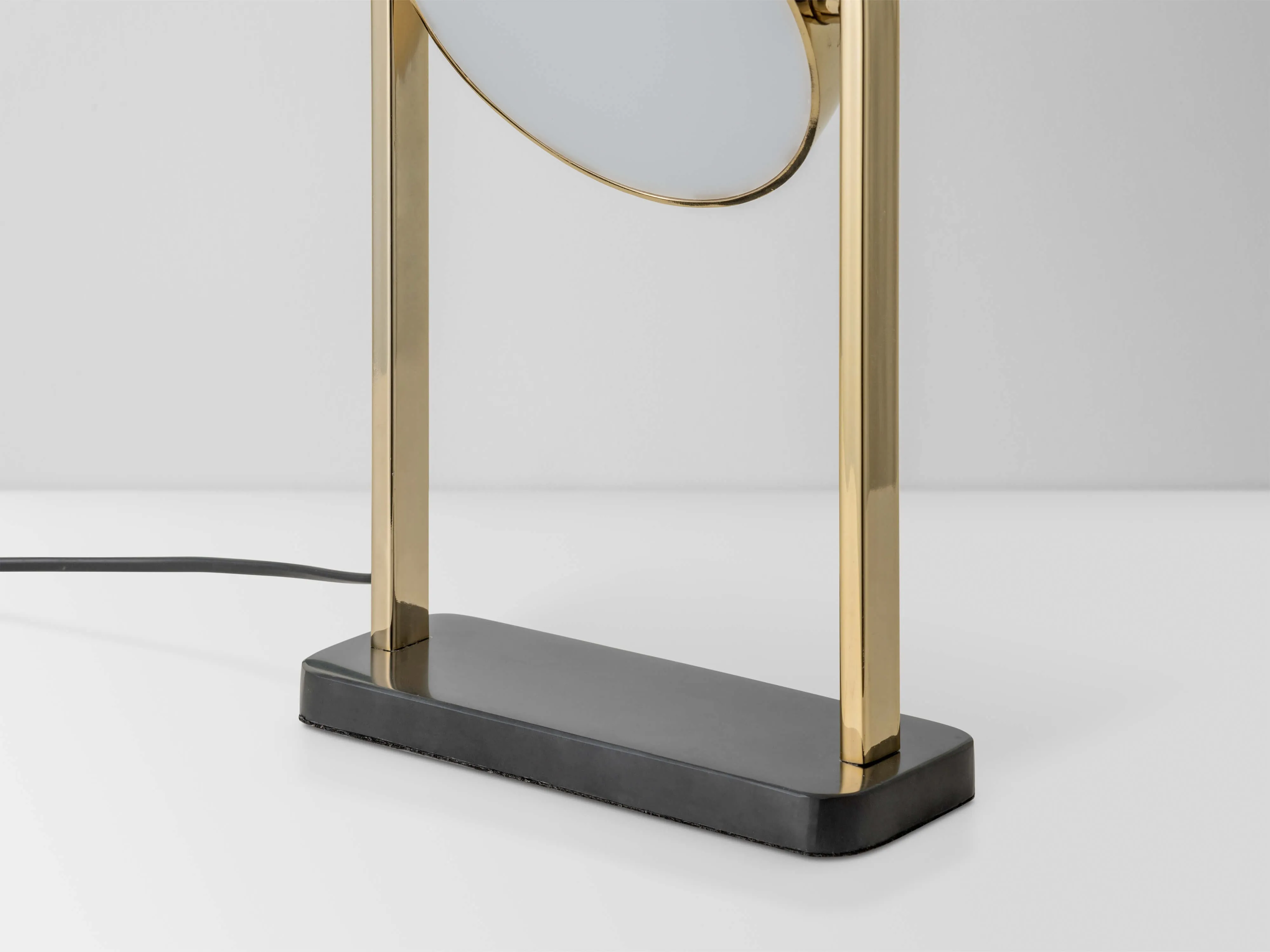 Brass and marble LED dome table lamp