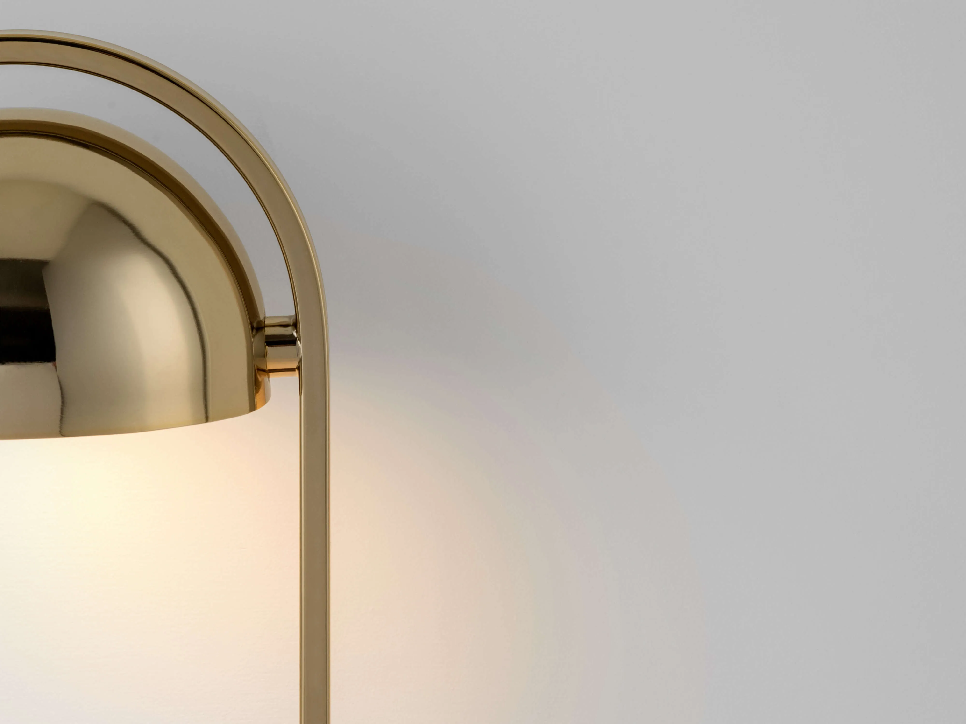 Brass and marble LED dome table lamp