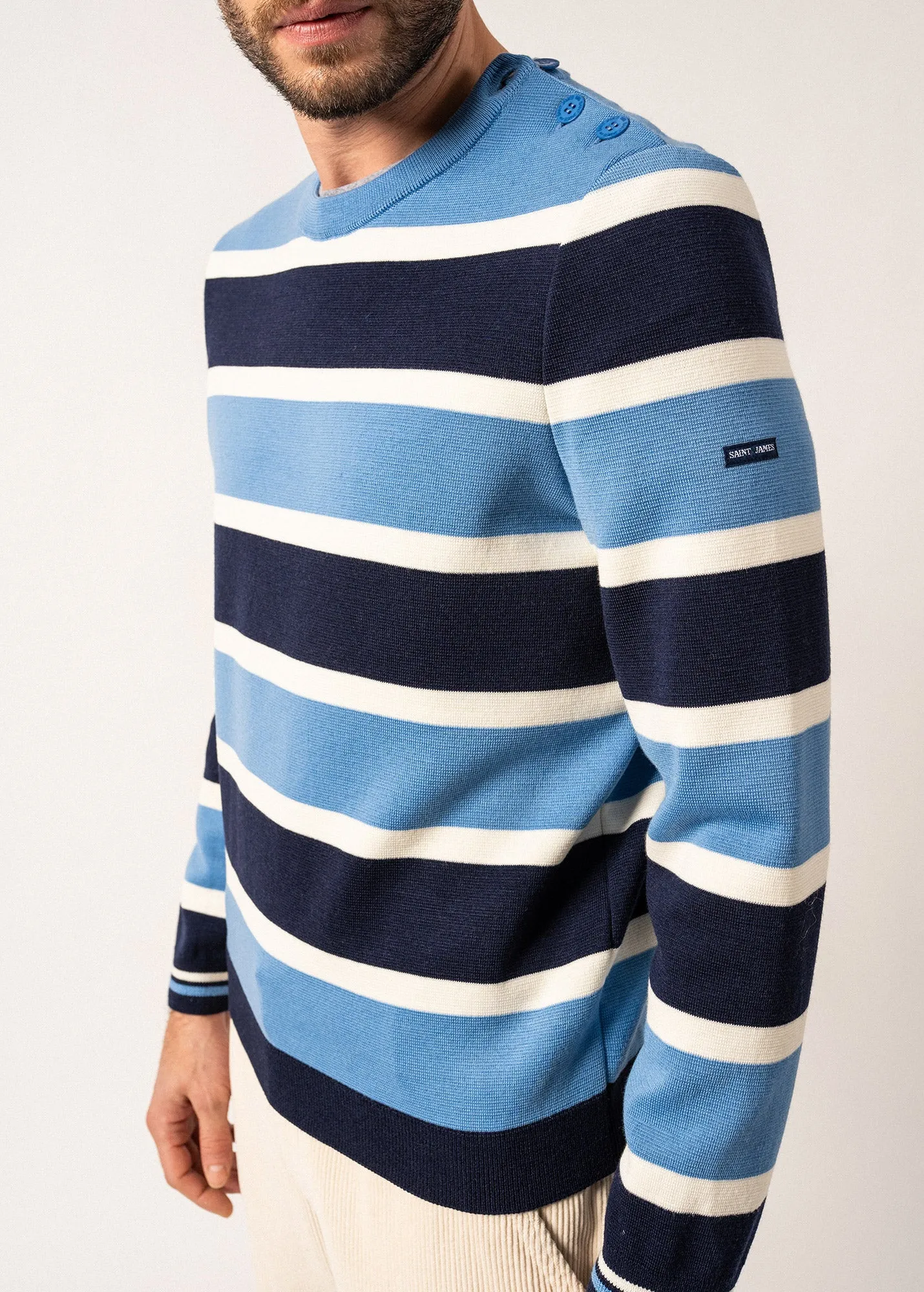 Cancale Campus Sailor Jumper - rugby-inspired stripe (OXYGENE/INSIGNE/ECUME)