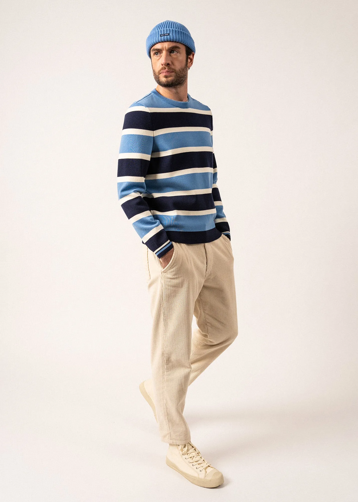 Cancale Campus Sailor Jumper - rugby-inspired stripe (OXYGENE/INSIGNE/ECUME)