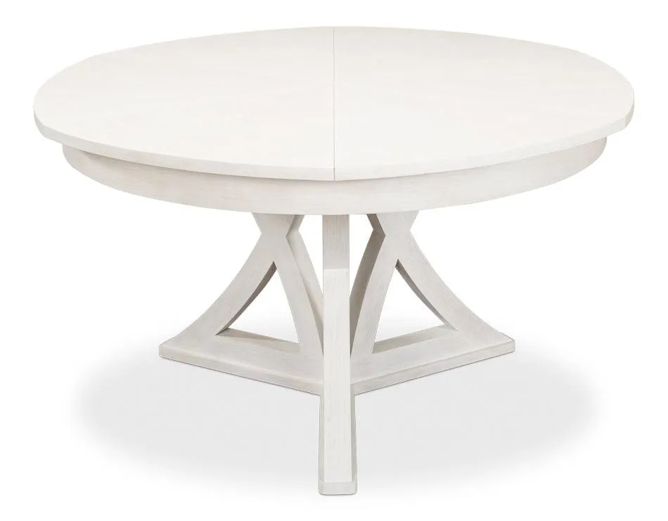 Casual White Jupe Dining Table, 45-56"