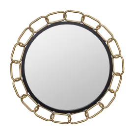 Chains of Love 444MI30MBTG 30-Inch Round Mirror - Matte Black/Textured Gold