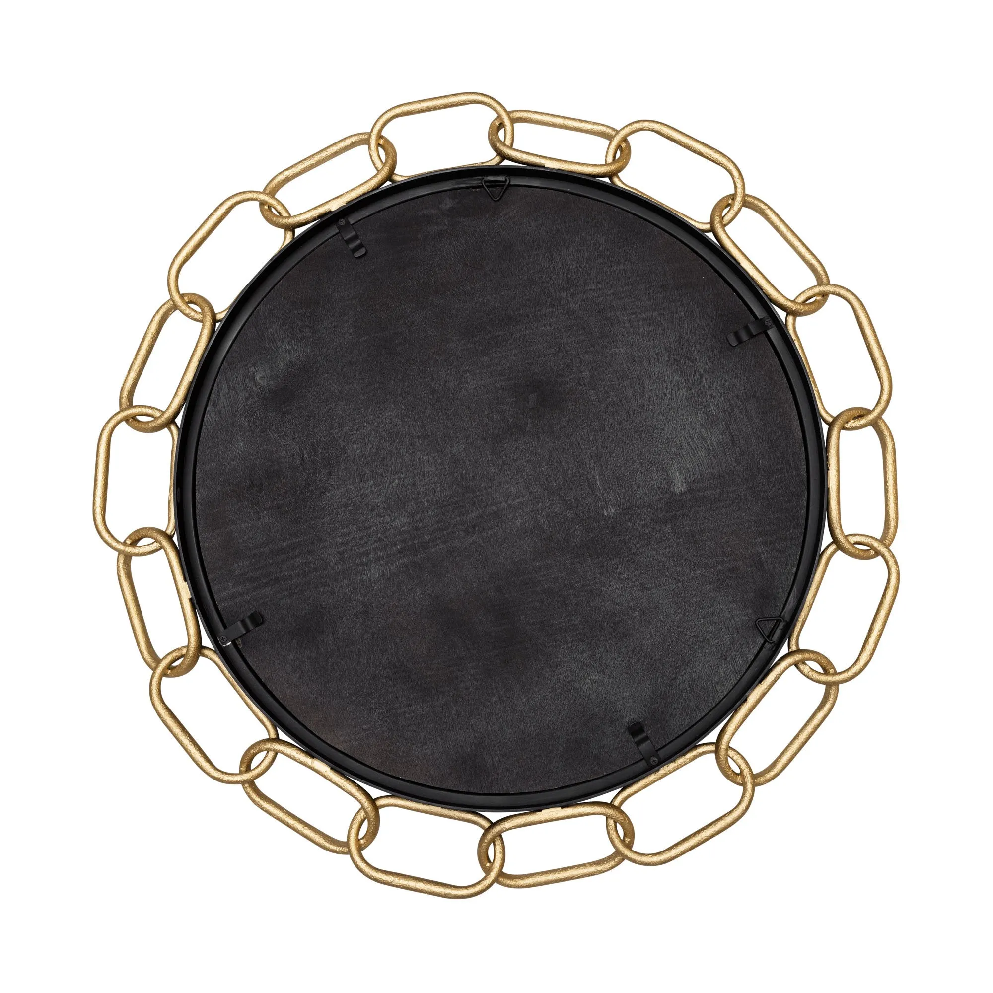 Chains of Love 444MI30MBTG 30-Inch Round Mirror - Matte Black/Textured Gold