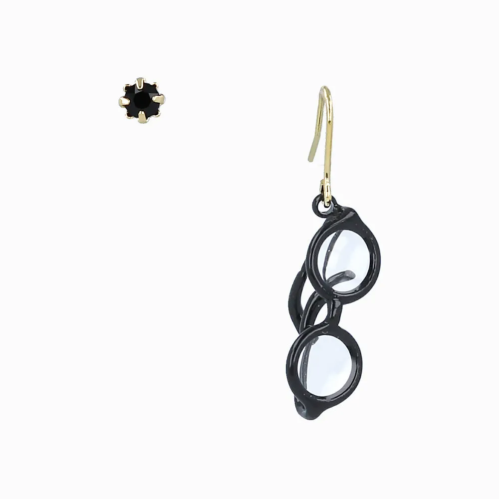 Chic Black Frame Glasses Earrings