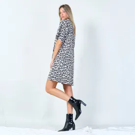 Chic leopard print button-up dress wholesale