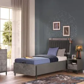 Cilek Space Gray Storage Bed (100X200 Cm Or 120X200 Cm)