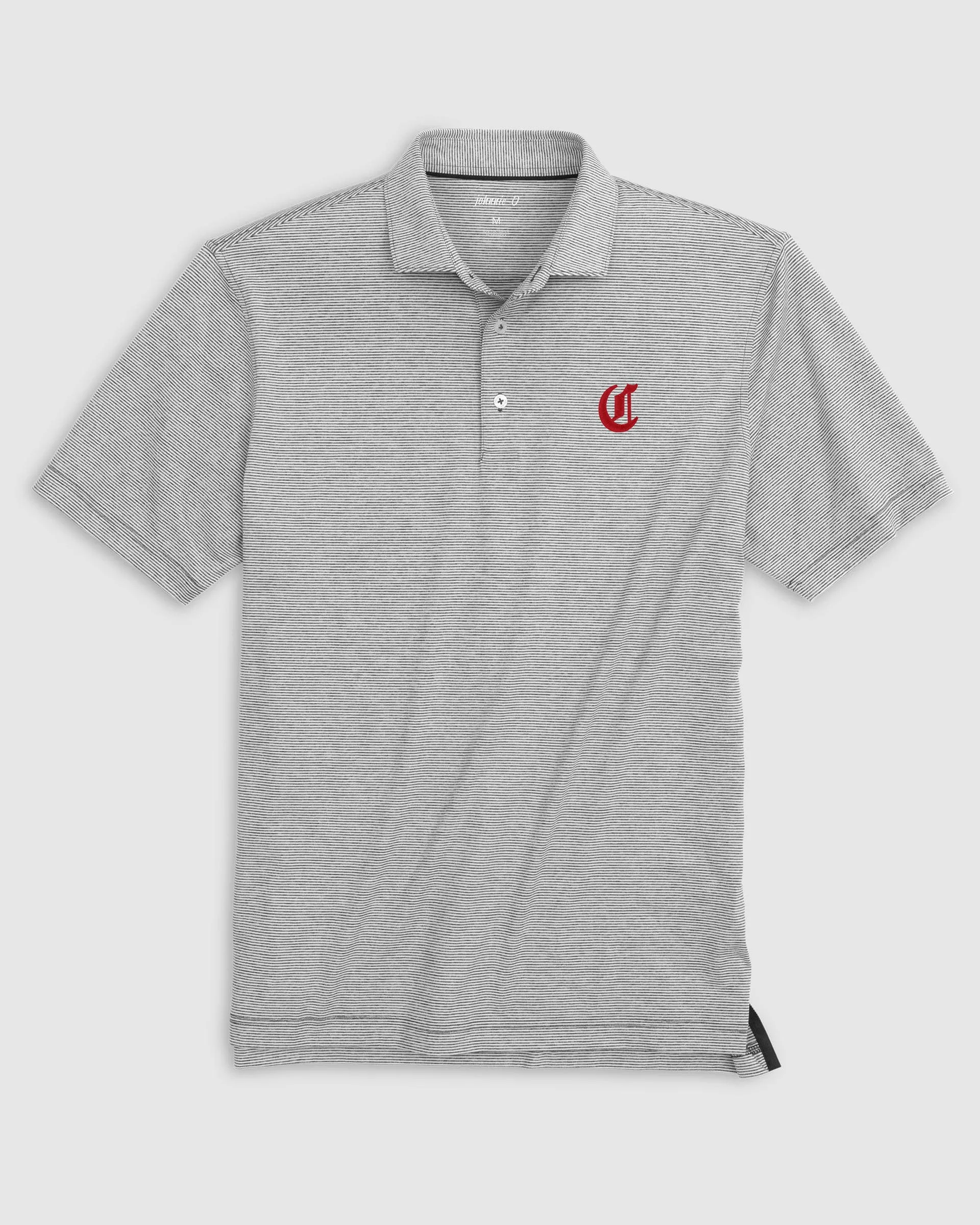 Cincinnati Reds Lyndonn Striped Jersey Performance Polo - Cooperstown Logo