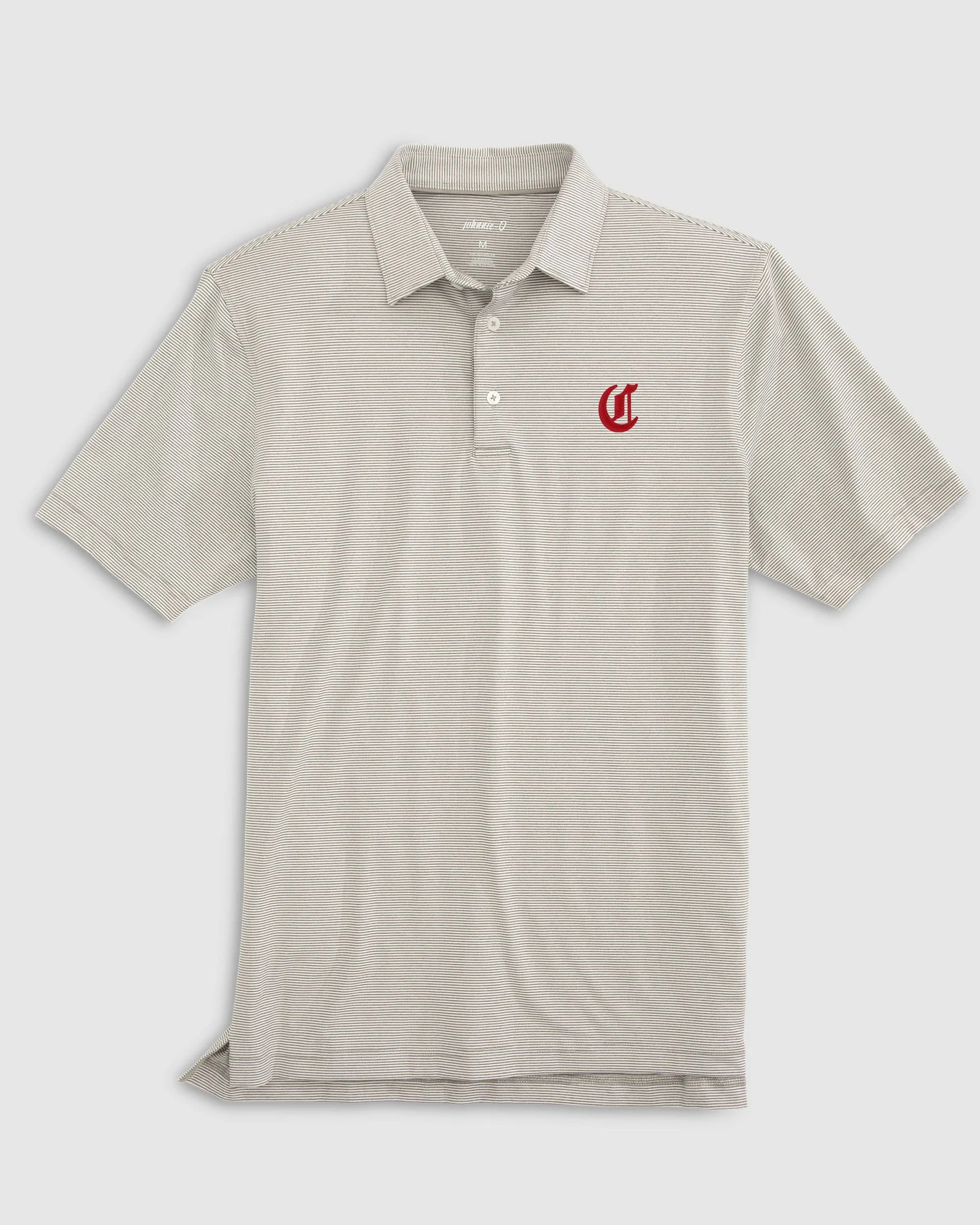 Cincinnati Reds Lyndonn Striped Jersey Performance Polo - Cooperstown Logo