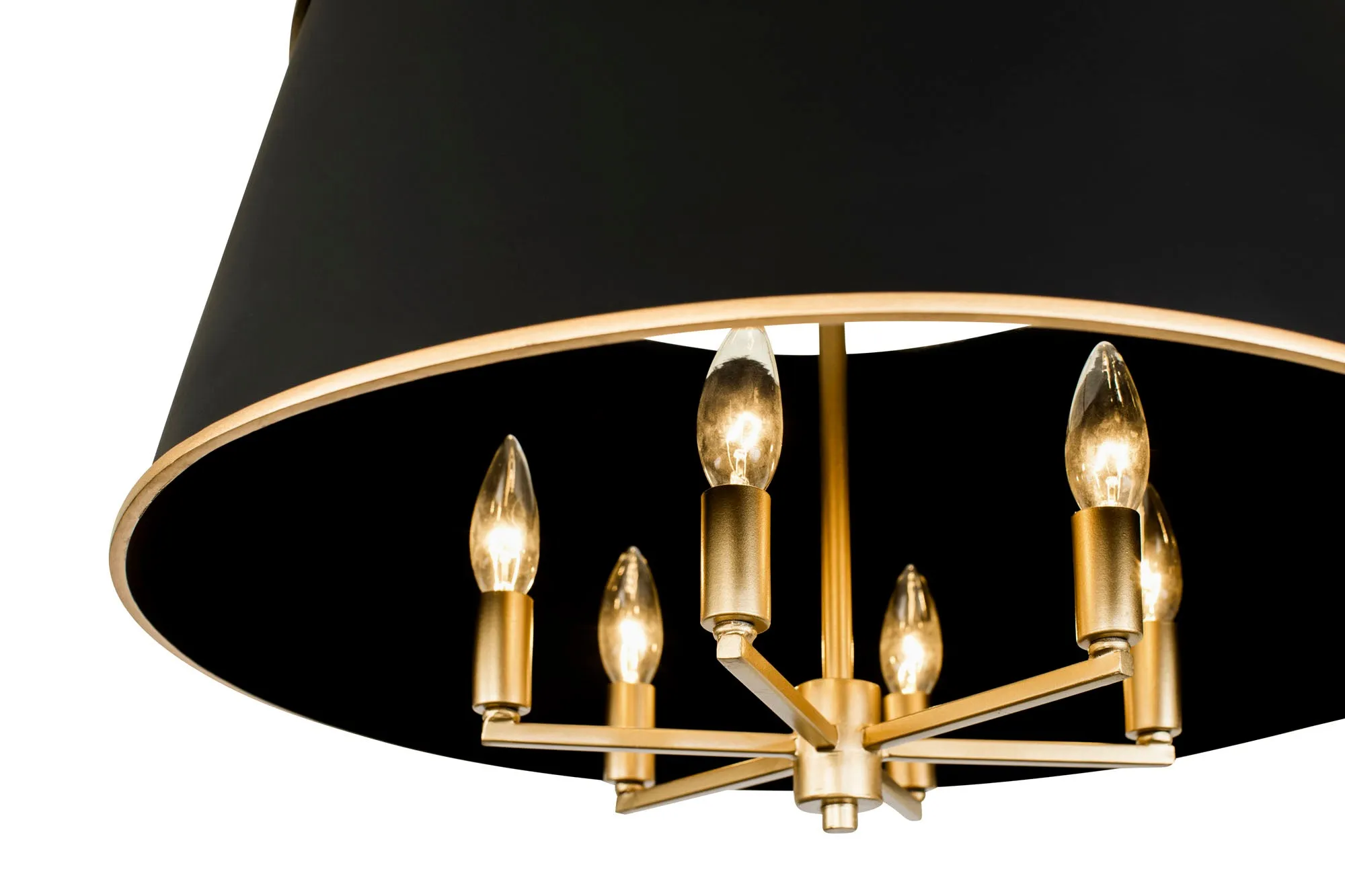 Coco 364P06MBFG 6-Light Pendant Light - Matte Black/French Gold