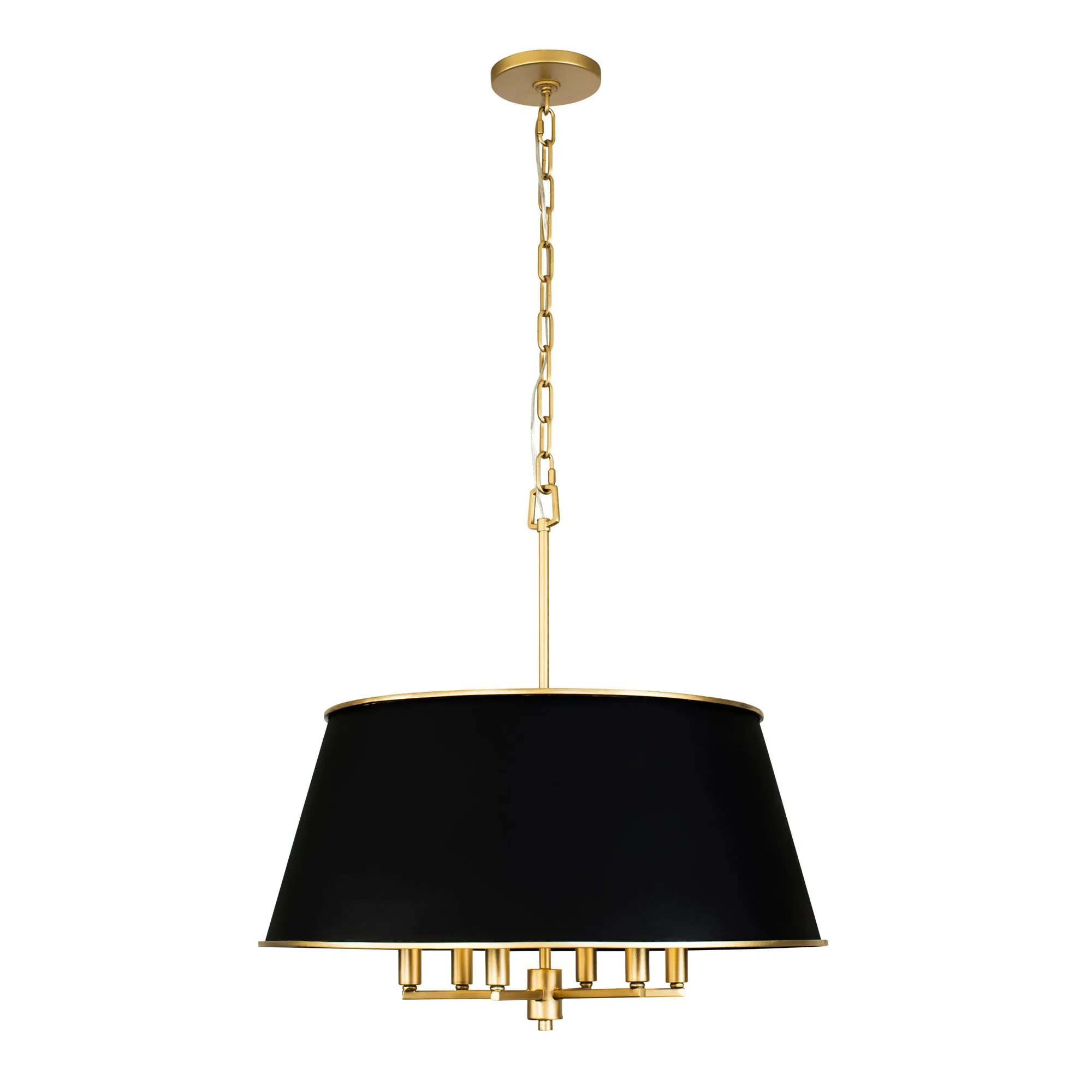 Coco 364P06MBFG 6-Light Pendant Light - Matte Black/French Gold