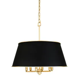 Coco 364P06MBFG 6-Light Pendant Light - Matte Black/French Gold